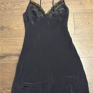 Victoria's Secret Black Lace Slip Dress. 100% Silk